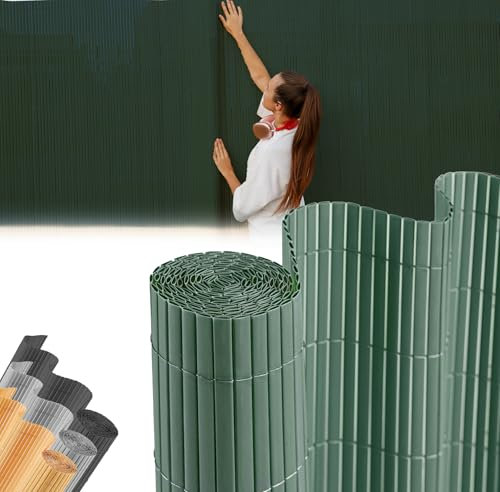 STREND PRO PVC Sichtschutzmatte für Garten, Terrasse | Grün | 2m Hoch, 3m Länge | Wetterfester Sichtschutzzaun für Privatsphäre und Windschutz | Gartensichtschutz ohne Bohren, Gartenzaun