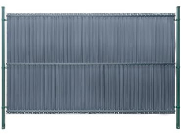 Dynamic24 Sichtschutz Streifen vertikal 123x250cm für Doppelstabmatten Zaun -für eine Zaunlänge von bis zu 250cm- Rolle Zaunblende Sichtschutzstreifen PVC Kunststoff (Anthrazit)