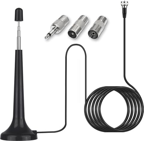 1 Pcs Radio Antenna, Radio Aerial for System Indoor, Radio Antenna Telescopic, Aerial Rod Antenna for Tuner Stereo Amplifier Home Cinema System Home Theater System Receiver with Magnetic Base