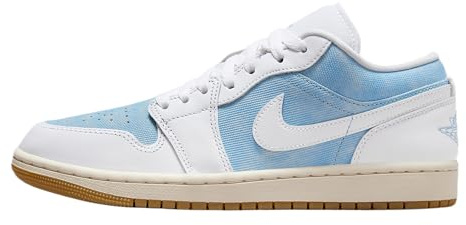 Air Jordan 1 Low SE Women's Shoes (Worn Blue/Gum Light Brown/Sail/White), Worn Blue/Gum Light Brown/Sail/White, 6.5 UK