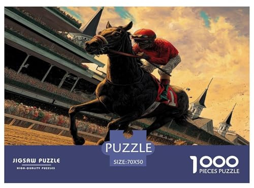 Horse Racing Jigsaw Puzzles 1000 Piece for Adults DIY Puzzle 1000 Piece Puzzle Family Activity Fun Puzzles Games 70x50cm/1000pcs