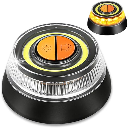 SROCHN Warnleuchte V16 mit Magnetfuß, 1km Sichtweite, 360° LED Tragbare Warnsignalleuchte für Auto & PKW