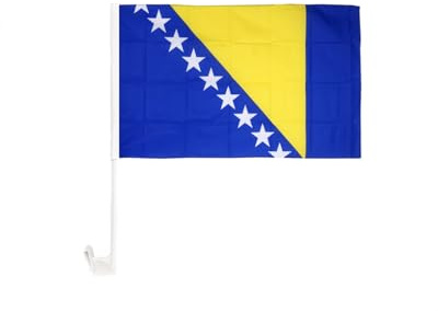 Flaggenfritze® Bosnien-Herzegowina Autofahne 30 x 43 cm – Autoflagge für Autokorso, Public Viewing, Sportevents und Deko