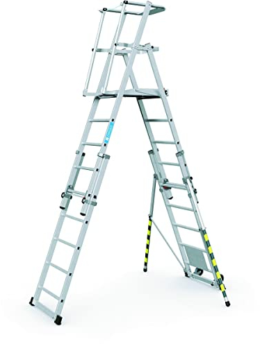 ZARGES | Teleskop-Plattformleiter | aus Aluminium | 9 Sprossen mit Ausleger