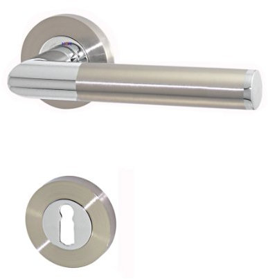 Türbeschlag 1357-B R BB Chrom - Niro Türklinke Türdrücker Türgriffe