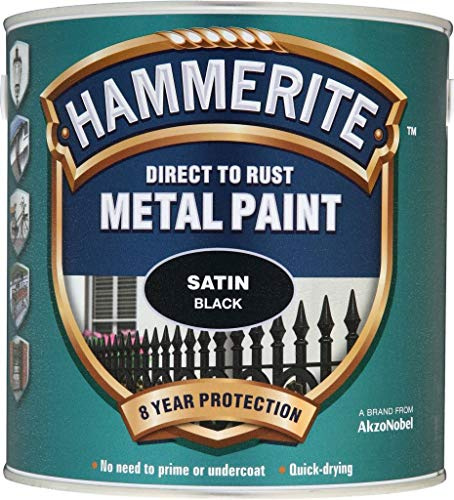 Hammerite Black Satin Metal Paint 2.5L