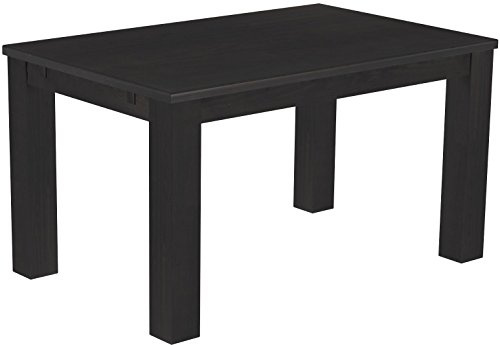 Esstisch Rio Classico 140x90 cm Ebenholz Holz Pinie Massivholz Esszimmertisch Echtholz ausziehbar vorgerichtet für Ansteckplatten Brasilmöbel