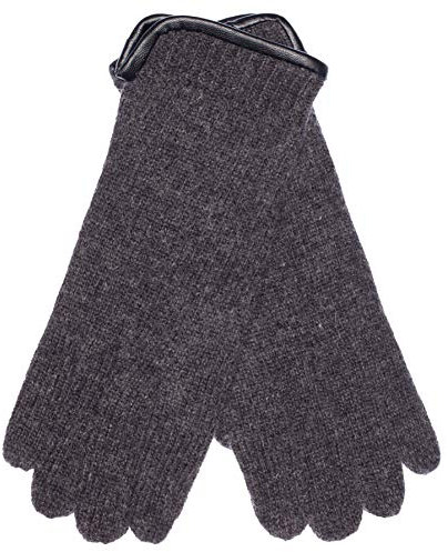 EEM Damen Strickhandschuhe, aus reiner Schurwolle, weich, Saum mit Paspelierung, ungefüttert, anthrazit S