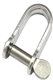 M-Teile-Store 4 Flachschäkel Edelstahl A4 4mm gerade/Schäkel lang