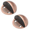 sourcingmap Stainless Steel Floor Door Stopper with Rubber Bumper Adhesive/Screw Mounted Copper Tone 2pcs