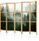decomonkey Paravent Raumteiler Innen Wald 225x171 cm 5 Teilig Room Divider Wall Raumteiler Stehend Trennwand Sichtschutz Spanische Wand Sichtschutzwand Wohnzimmer Holz Spa Zen Orient Japan