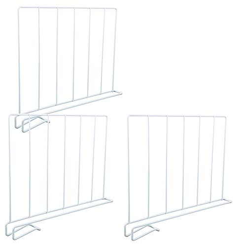 VINFUTUR 3Pcs Closet Shelf Dividers Wardrobe Partition Board Metal Shelf Divider Separator for Clothes No Drilling