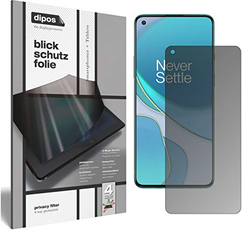 dipos I Sichtschutz-Folie matt kompatibel mit OnePlus 8T Blickschutzfolie Display-Schutzfolie Privacy-Filter (Kleiner als das Glas, da Dieses gewölbt ist)