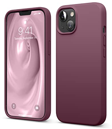 elago Liquid Silicone Case Compatible with iPhone 13 Case (6.1), Premium Silicone, Full Body Protection - 3 Layer Shockproof Phone Cover, Anti-Scratch Soft Microfiber Lining (Burgundy)