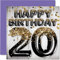 Stuff4 Geburtstagskarte zum 20. Geburtstag für Männer – schwarze und goldene Glitzerballons – Happy Karten für 20 Jahre alten Mann Son Bruder Onkel Cousin, 145 mm x 145 mm Grußkarten Geschenk