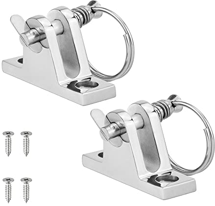 Niciksty 2Pcs Marine Bisagra de Cubierta 90 ° con Pasador de liberación rápida Accesorios Superiores del Barco Herrajes de Acero Inoxidable 316