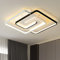minifair Moderne LED-Deckenleuchte 36W 50cm mit Fernbedienung Geometrie quadratisch schwarz-weiß dimmbar Unterputz für Wohnzimmer Schlafzimmer Küche