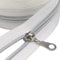 MebuZip 9 m silberfarben endlos Reißverschluss Meterware Reißverschluss Nylon 6mm-Spirale + 25 Nonlock-Zipper für Taschen Deko DIY Basteln Nähen (Silberfarben Weiße)