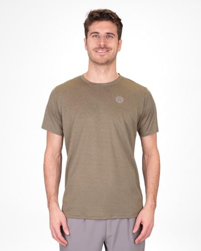 BIDI BADU Herren Crew Two Colored Tee - Olive, Größe:S