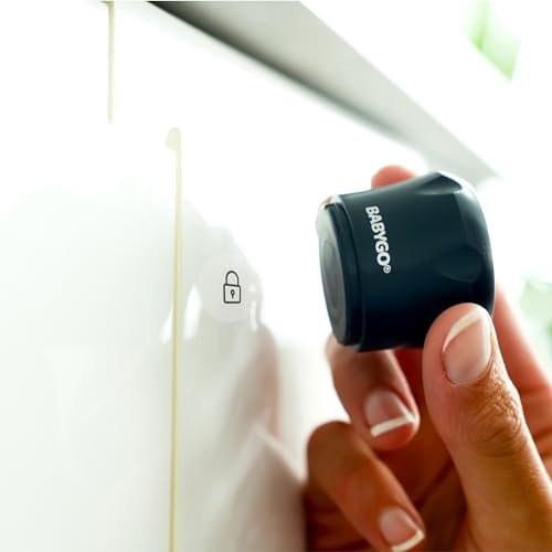 PM Cerraduras magnéticas para gabinetes para niños BABYGO® | 10 candados + 2 llaves + 8 esquineros protectores para bebés | Seguridad para niños y bebés para gabinetes y cajones de cocina | negro