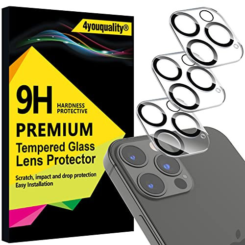 4youquality [3-Pack Camera Lens Protector for iPhone 12 Pro (6.1-inch), 9H Tempered Glass, [LifetimeSupport][Case-Friendly][Anti-Scratch][Does Not Affect Night Shots]