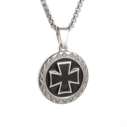 datunn Unisex Gold Vintage Iron Cross Pendant Necklace Men's Maltese Cross Jewelry Fashion Party Wedding Fine Jewelry Gift for Women Men