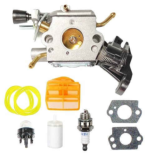 Kit de carburador compatible con motosierra Husqvarna 445 445E 445II 450 450E 450II Reemplazo # 506450401, apto para Jonsered CS2245 CS2250 S II y carburador compatible con ZAMA C1M-EL37B