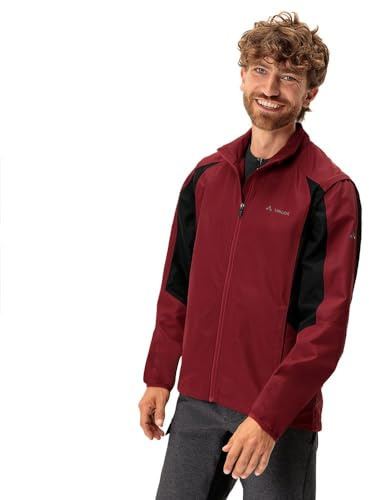 VAUDE Dundee Classic ZO – Windbreaker für Herren mit abnehmbaren Ärmeln, Fahrradjacke für Herren 80% winddicht, Regenjacke aus recyceltem Material – carmine, Größe: S