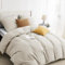 BEDSURE Bettwäsche 220x240 3teilig Leinen - 1 Bettbezug 240x220 cm + 2 Kissenbezüge 80X80 cm, ÖKO-TEX Bettwäsche-Sets Beige Polyester Mikrofaser mit Reißverschluss