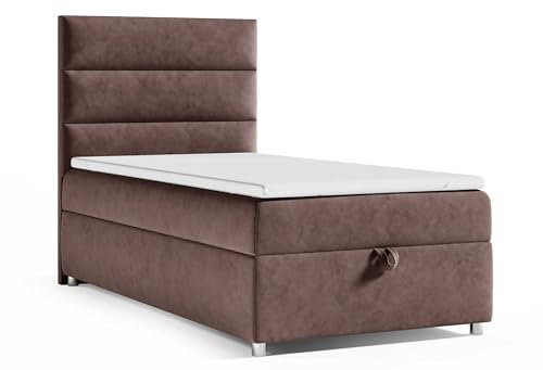 Best For Home Boxspringbett Trinity k-4 mit 7-Zonen Bonell-Federkernmatratze | Boxspringbett 90x200 | Boxsprintbett mit Matratze Und Stauraum | Polsterbett 90x200 - Lieferung bis Bordsteinkante