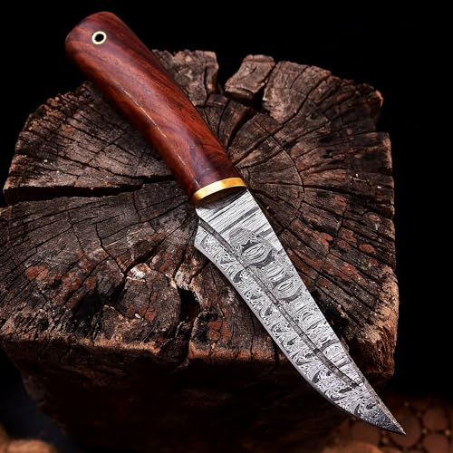 Attenzione: coltello da caccia damascato e incredibilmente bella venatura della lama MAQ1933A