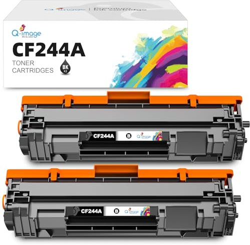 Q-image 44A CF244A Toner Schwarz für HP LaserJet Pro M15w, M15a, M28w, M28a (2er-Pack, 2000 Seiten, Schwarz, Touch Steuerung, Duales Drucken)