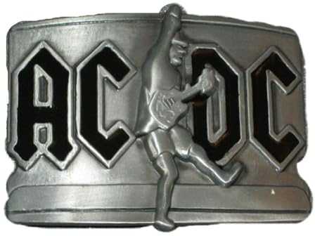 AC-DC-Gürtelschnalle und schwarze Gitarre Hardrock-Farbe, Schwarz