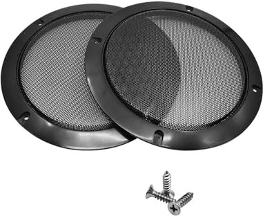 Mairuker Speaker Steel Mesh Grill, Speaker Grills Cover, Black Guard Circle Woofer Guard Protector for Home Audio Car Speaker Replace, Waffle Speaker Grill with 8Pcs Screws (5 Inch)