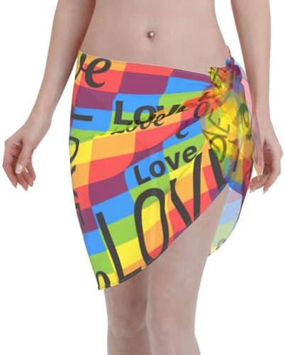 Gadgets de manette de jeu vidéo pour femme Jupe de plage pour voyage d'été, Rectangle d'amour LGBT arc-en-ciel, taille unique
