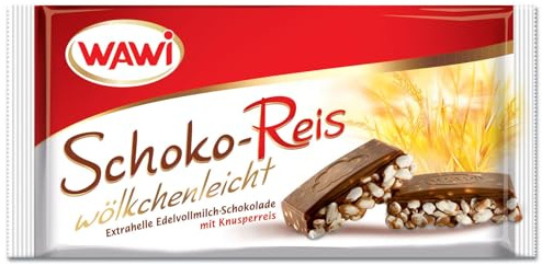 4 x Wawi Schoko-Reis Tafel aus Edel-Vollmilchschokolade 200g