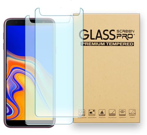 [2 PCS] Protecteur d'écran en verre trempé,Conçu pour Samsung Galaxy J4 Plus/Galaxy J4+,Verre trempé/Résistant aux rayures/Couvrant uniquement la zone d'affichage