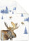 Ideal Home Range Ihr Wohndecke Kuscheldecke Wolldecke - Motiv Elch - ELK Blue 130 x 180 cm