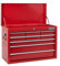 BiGDUG Essentials Tool Chest - 26” 9 Drawer Portable Tool Cabinet - 475H x 660W x 305D mm (Red)