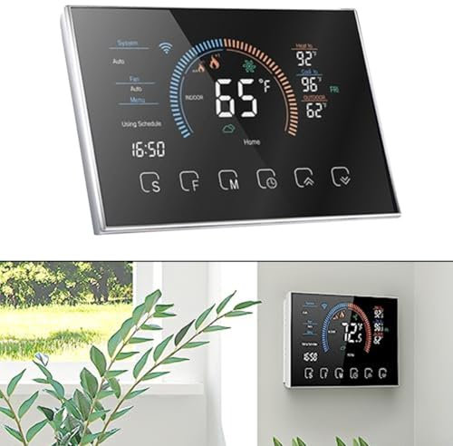 Termostato inteligente para WiFi doméstico, termostato de sala de bomba de calor, pantalla a todo color de 4.3 pulgadas, termostato digital programable BHP-8000