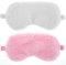 Oruola 2 Stück Schlafmaske Kinder Mädchen,Schlafmaske Rosa,Schlafmasken Plüsch,Augenbinden Kinder,Weiche und Flauschige Schlafmasken Set,Sleep Mask für Reisen,Zuhause,Rosa und Weiß