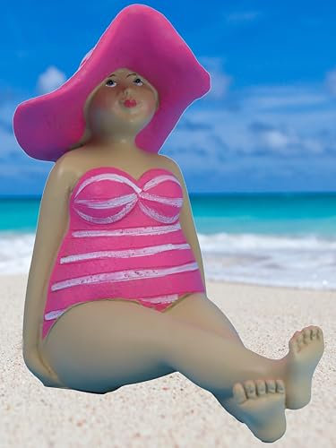 Pommerntraum ®| Deko-Figur Sammlerfigur Badezimmerdeko Maritime Badenixe Badefrau Badelady Dame Nana (LOLA sitzend)