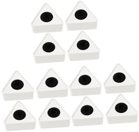 BESTonZON 12pcs Interview Microphone Stand Triangle Logo Flag Microphone Prop for Professional Use