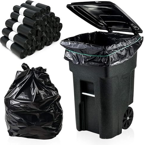 SAC POUBELLE a lien (lot de 100 sacs poubelle 50 L ultra resistant 5 rouleaux de 20 sacs)