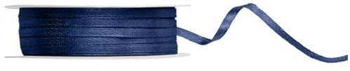 50 Meter dunkelblaues Satinband 3mm Navy Schleifenband Dekoband Geschenkband Hochzeit Deko Band Dunkelblau Dunkelblaue Schleife Rolle 50m
