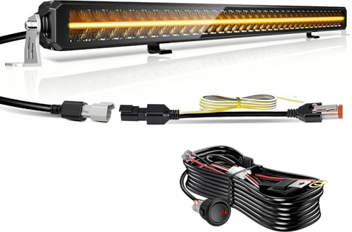 CO LIGHT 40 Zoll Light Bar Auto 220W 44000LM Led Arbeitsscheinwerfer Led 12v E GeprüFt IP68 Mit WeißEn Bernsteinfarbenen Tagfahrlichten Für 4x4 LKW, Auto, ATV, Buggy, Traktor