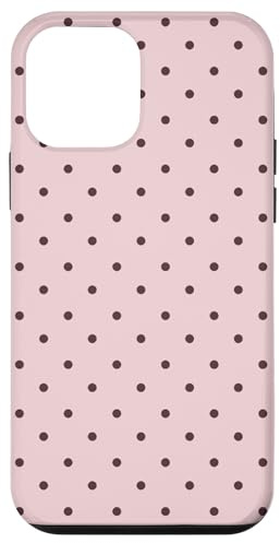 Minimalist Cute Soft Light Pink And Brown Polka Dot Pattern Case for iPhone 12 mini