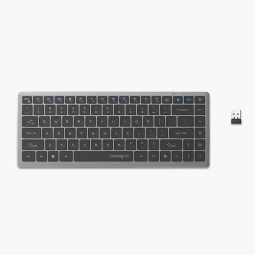 Kensington KB435 EQ Compact Wireless Rechargeable Keyboard | Plug-and-Play, QWERTY UK Layout, Copilot AI Key, Compatible with Windows Mac PC, Laptop, K75409UK