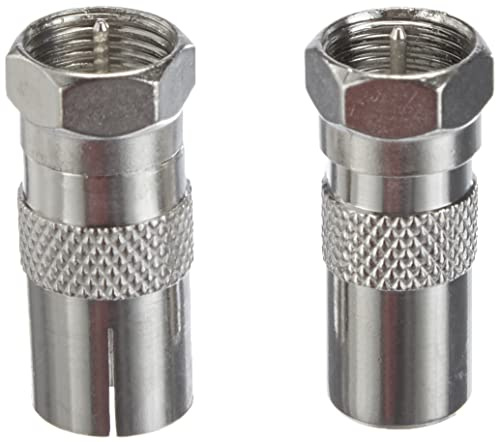 Hama Koax SAT Adapter 2er Set (F-Stecker von Koax-Stecker und Koax-Kupplung) [Amazon Frustfreie Verpackung]
