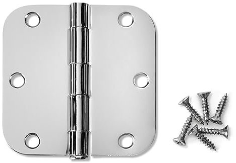 12 Pack - Cosmas Polished Chrome Door Hinge 3.5 Inch x 3.5 Inch with 5/8 Inch Radius Corners - 24091